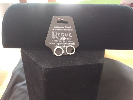 Artisan Circle Stud Earrings - Regul Silver