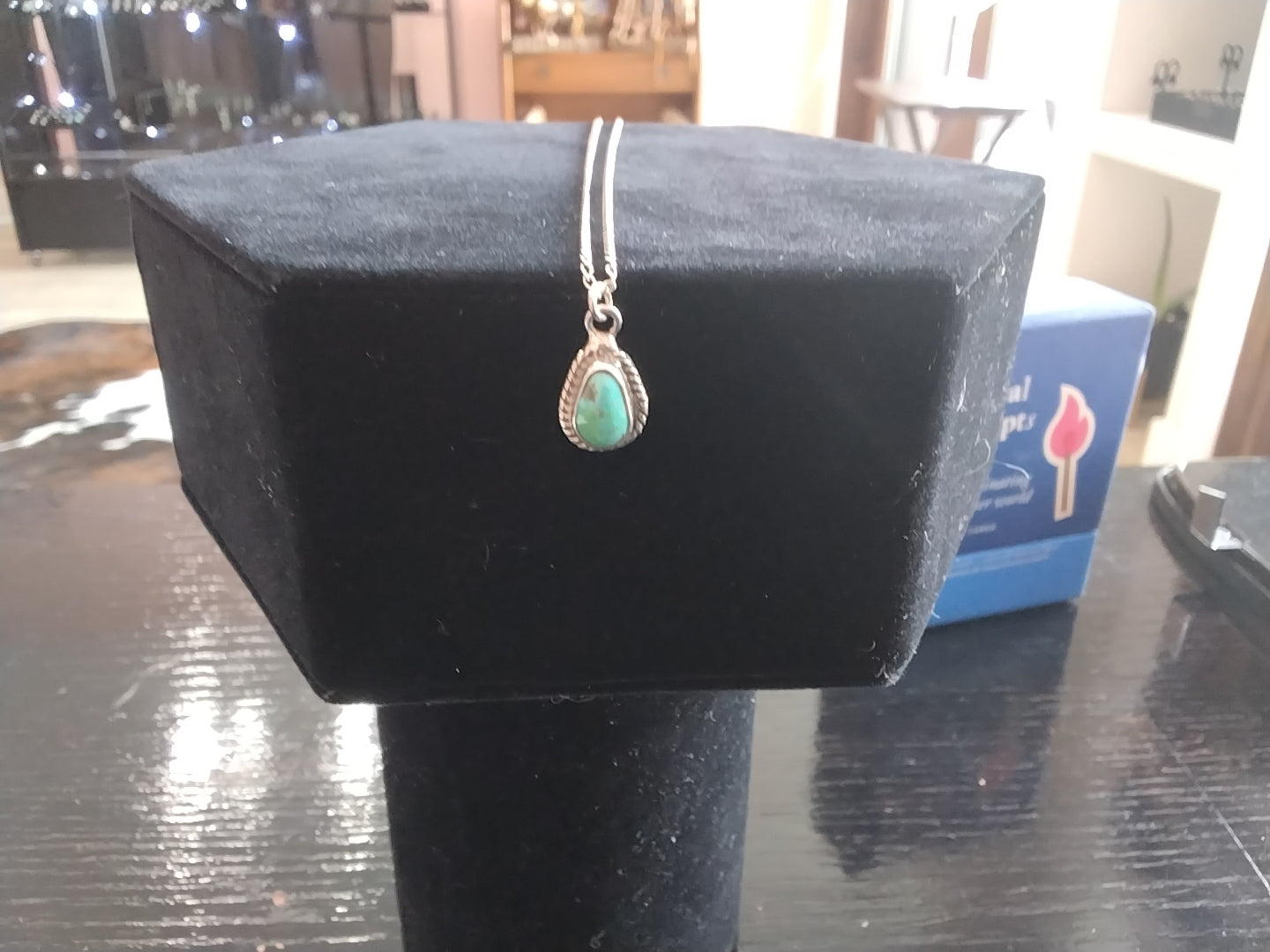 Turquoise Teardrop Silver Necklace