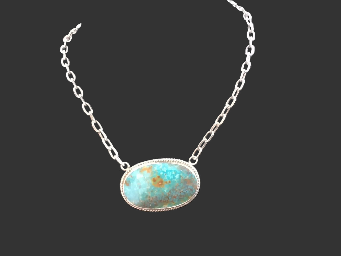 Handcrafted Sonoran Turquoise Sterling Silver Necklace