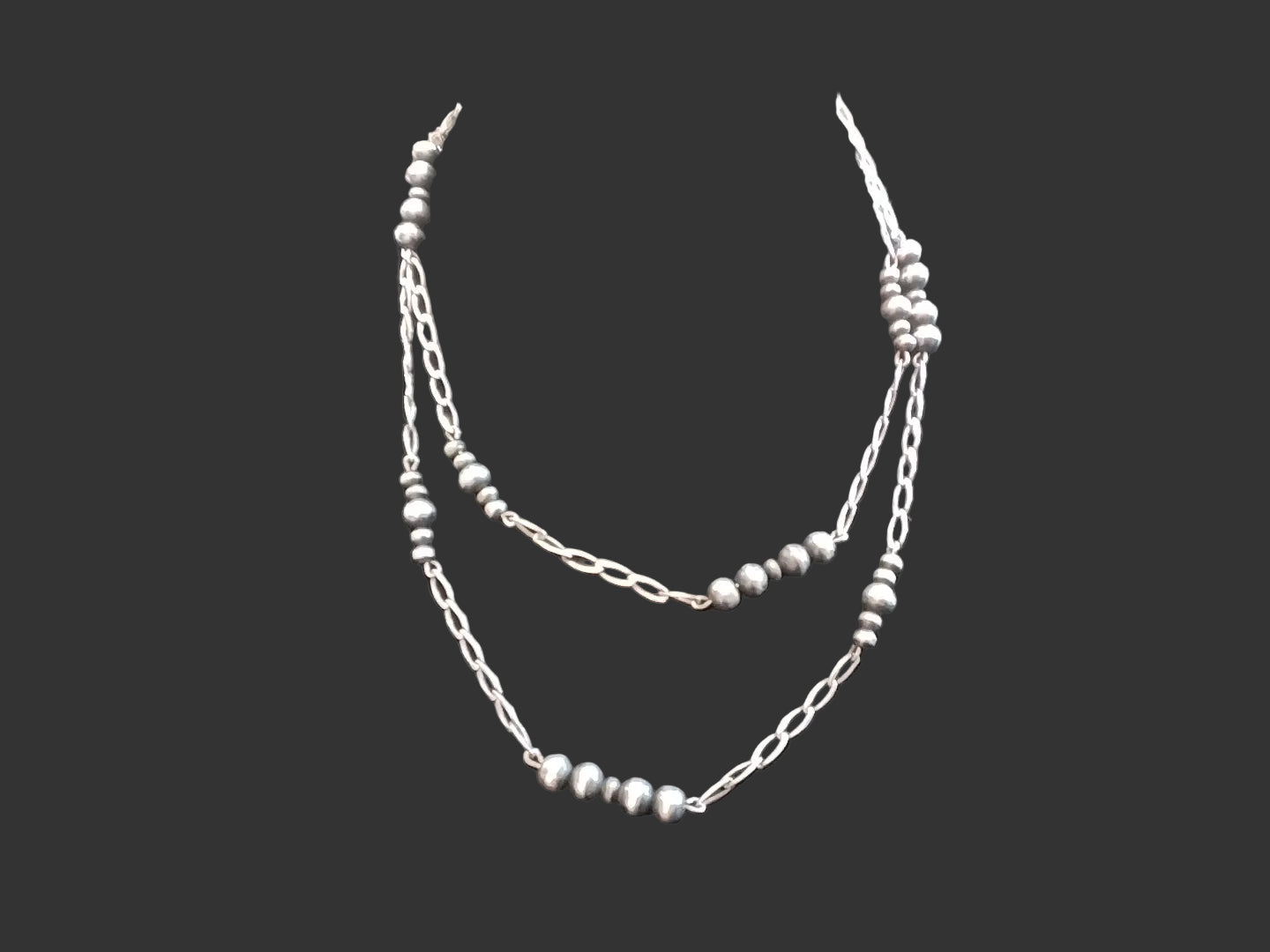 Handcrafted Navajo Pearl Silver Necklace