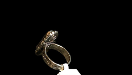 Real Sonoran Turquoise Ring Single Stone in Sterling Silver - Regul Silver