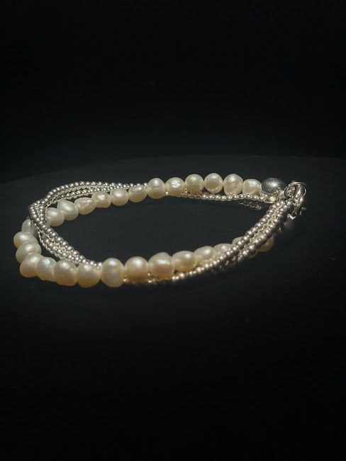 Precious Baroque Pearl & Turquoise Bracelet | Sterling Silver - Regul Silver