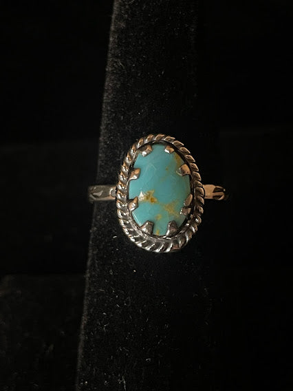Unique Artisan Turquoise Ring | Genuine - Regul Silver