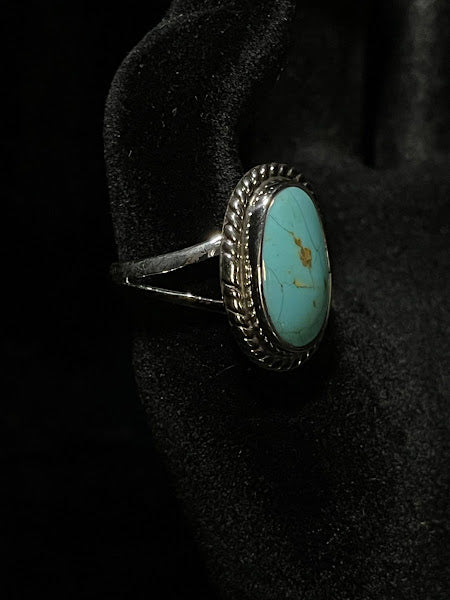 Genuine Turquoise | Southwestern Style Oval Ring - Regul Silver