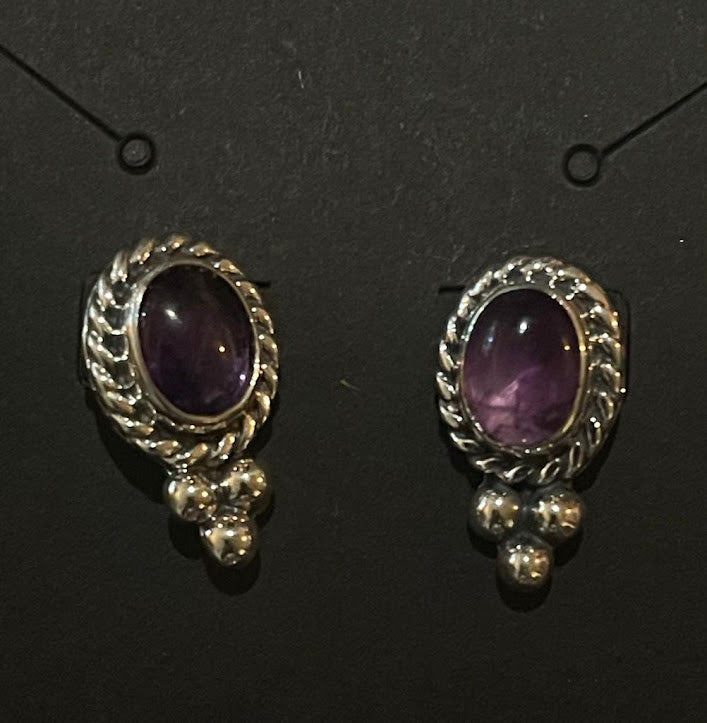 Unique Gemstone Sterling Silver Stud Earrings - Regul Silver
