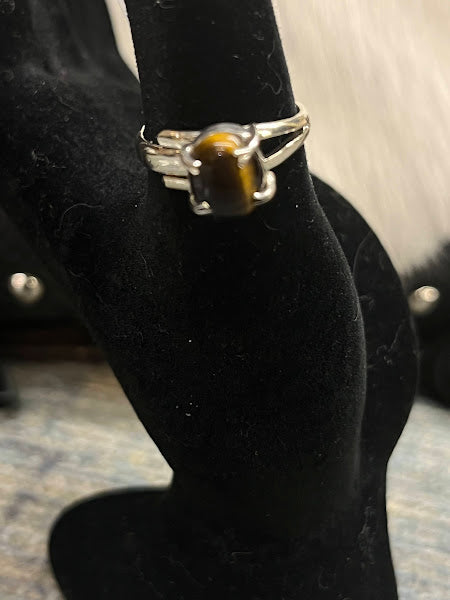 Natural Gemstone Sterling Silver Adjustable  Rings - Regul Silver
