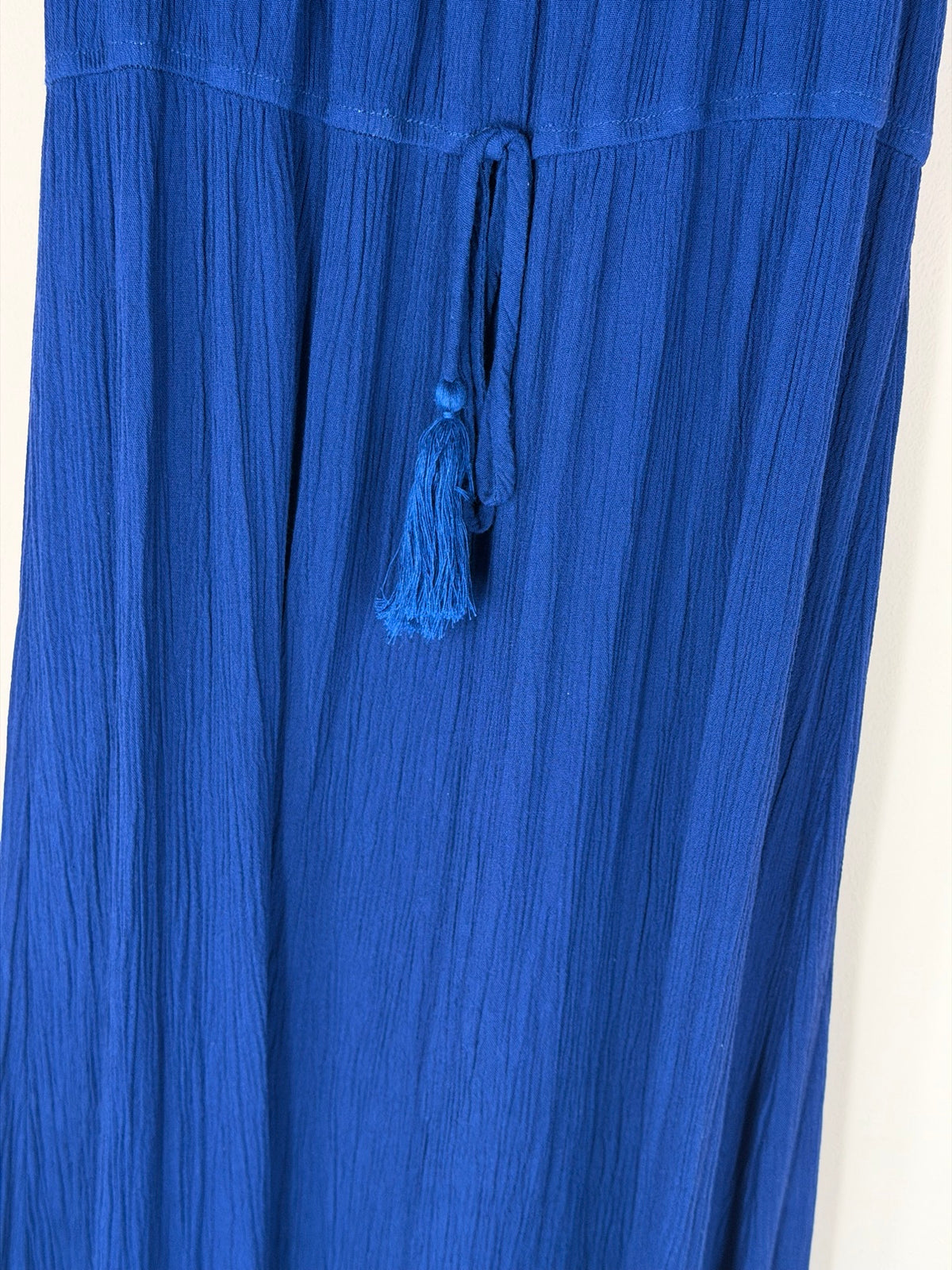 Back waist tassel tie detail on the royal blue maxi dress