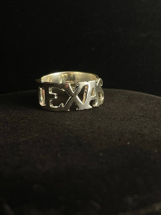 Handcrafted Sterling Silver Texas Script Ring - Regul Silver