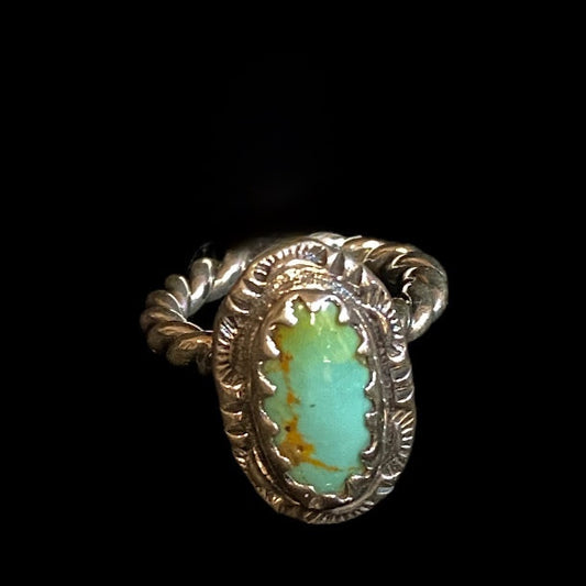 Robust Sterling Rope Band| Real Turquoise Ring - Regul Silver