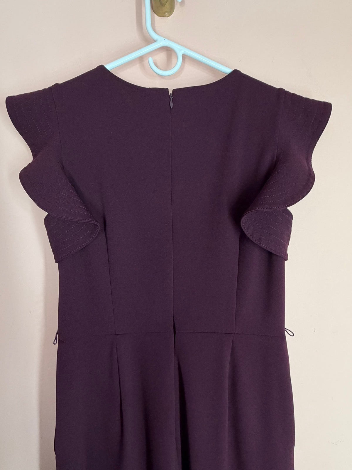 Calvin Klein plum jumpsuit, back view