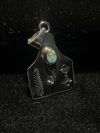 Sterling Silver Real Turquoise Pendant| Initial Jewelry - Regul Silver