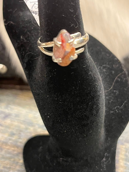 Natural Gemstone Sterling Silver Adjustable  Rings - Regul Silver