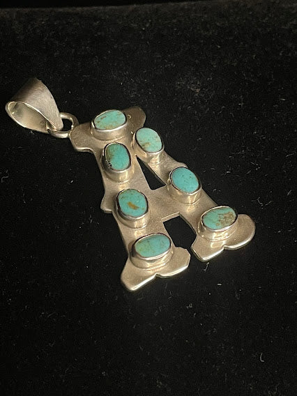 Sterling Silver Sonoran Turquoise | Initial Pendant - Regul Silver