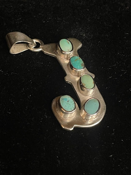 Sterling Silver Sonoran Turquoise | Initial Pendant - Regul Silver