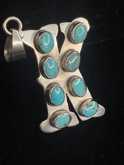 Sterling Silver Sonoran Turquoise | Initial Pendant - Regul Silver
