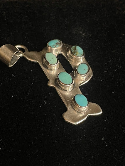 Sterling Silver Sonoran Turquoise | Initial Pendant - Regul Silver