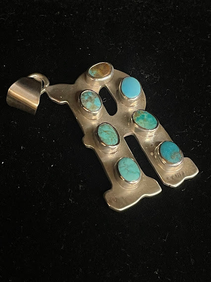 Sterling Silver Sonoran Turquoise | Initial Pendant - Regul Silver