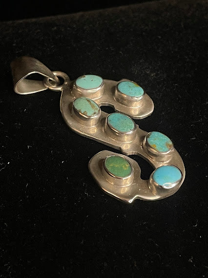 Sterling Silver Sonoran Turquoise | Initial Pendant - Regul Silver