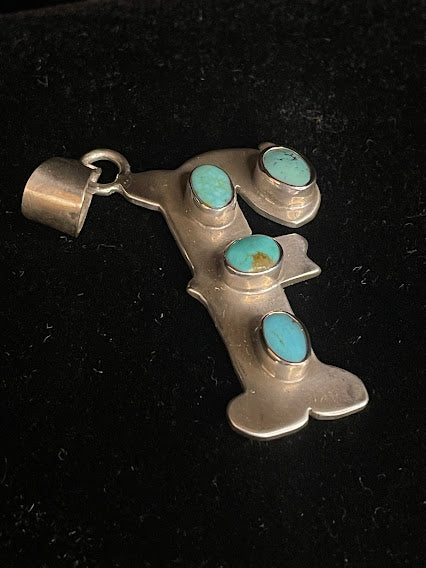 Sterling Silver Sonoran Turquoise | Initial Pendant - Regul Silver