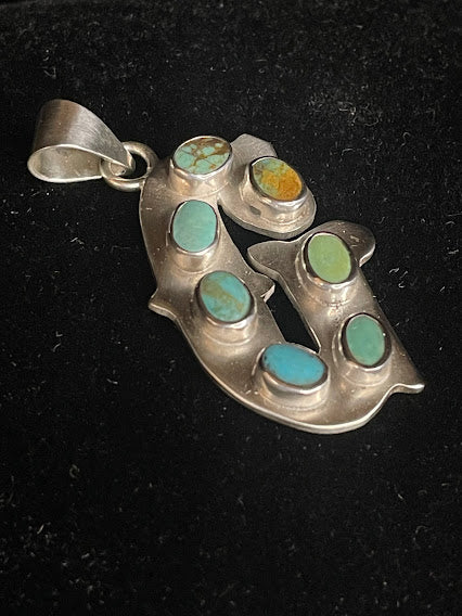 Sterling Silver Sonoran Turquoise | Initial Pendant - Regul Silver