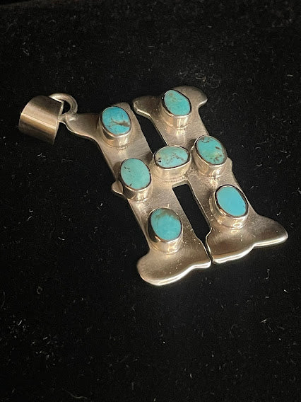 Sterling Silver Sonoran Turquoise | Initial Pendant - Regul Silver