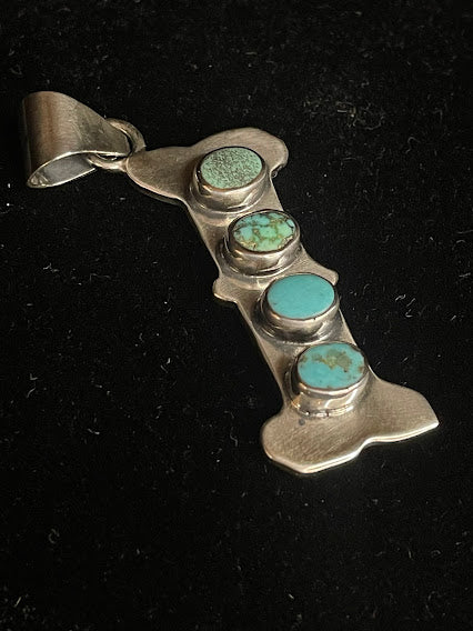 Sterling Silver Sonoran Turquoise | Initial Pendant - Regul Silver