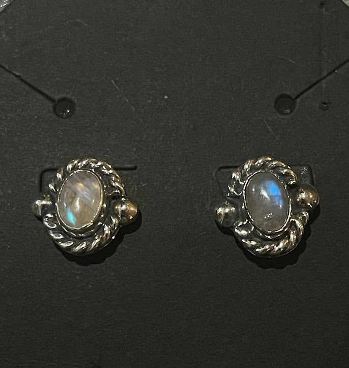 Unique Gemstone Sterling Silver Stud Earrings - Regul Silver