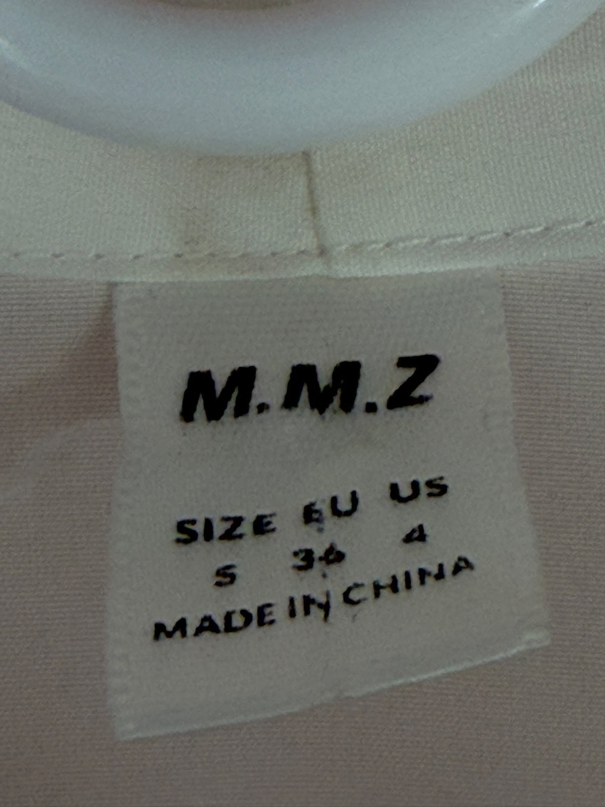 M.M.Z size S label, made in China