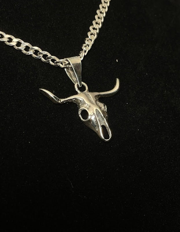 Sterling Silver Longhorn Necklace | Stockyards Style - Regul Silver
