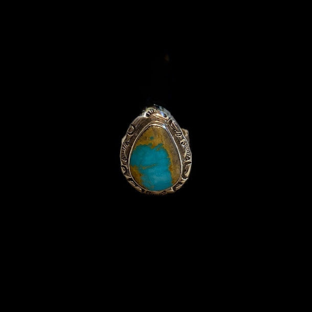 Single Stone Sonoran Turquoise Handcrafted Sterling Silver Ring - Regul Silver