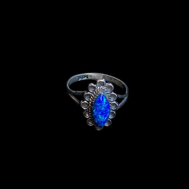 Designer Filigree| Intricate Real Lab Opal Ring - Regul Silver