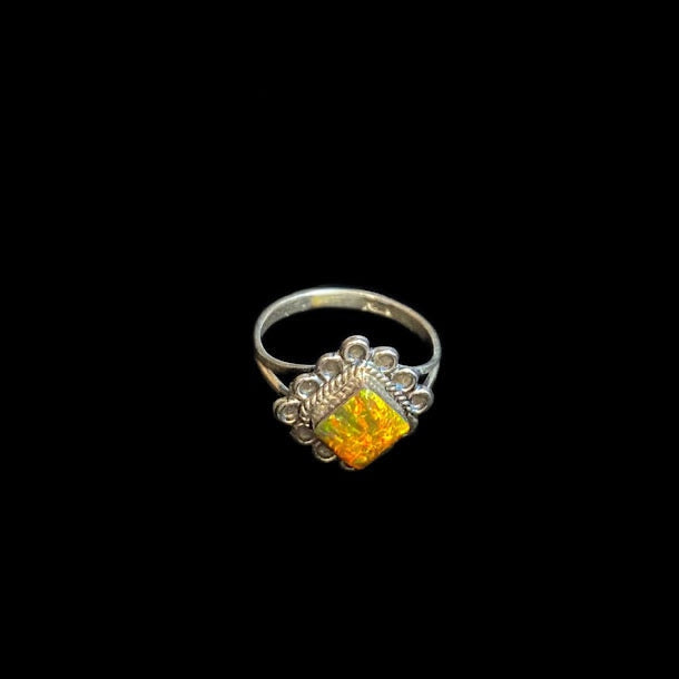 Designer Filigree| Intricate Real Lab Opal Ring - Regul Silver