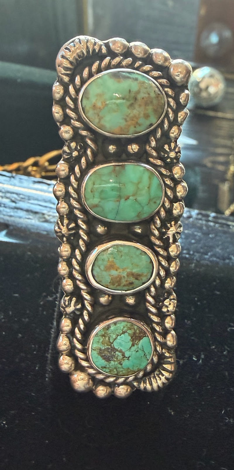 Turquoise 4-stone rectangular ring