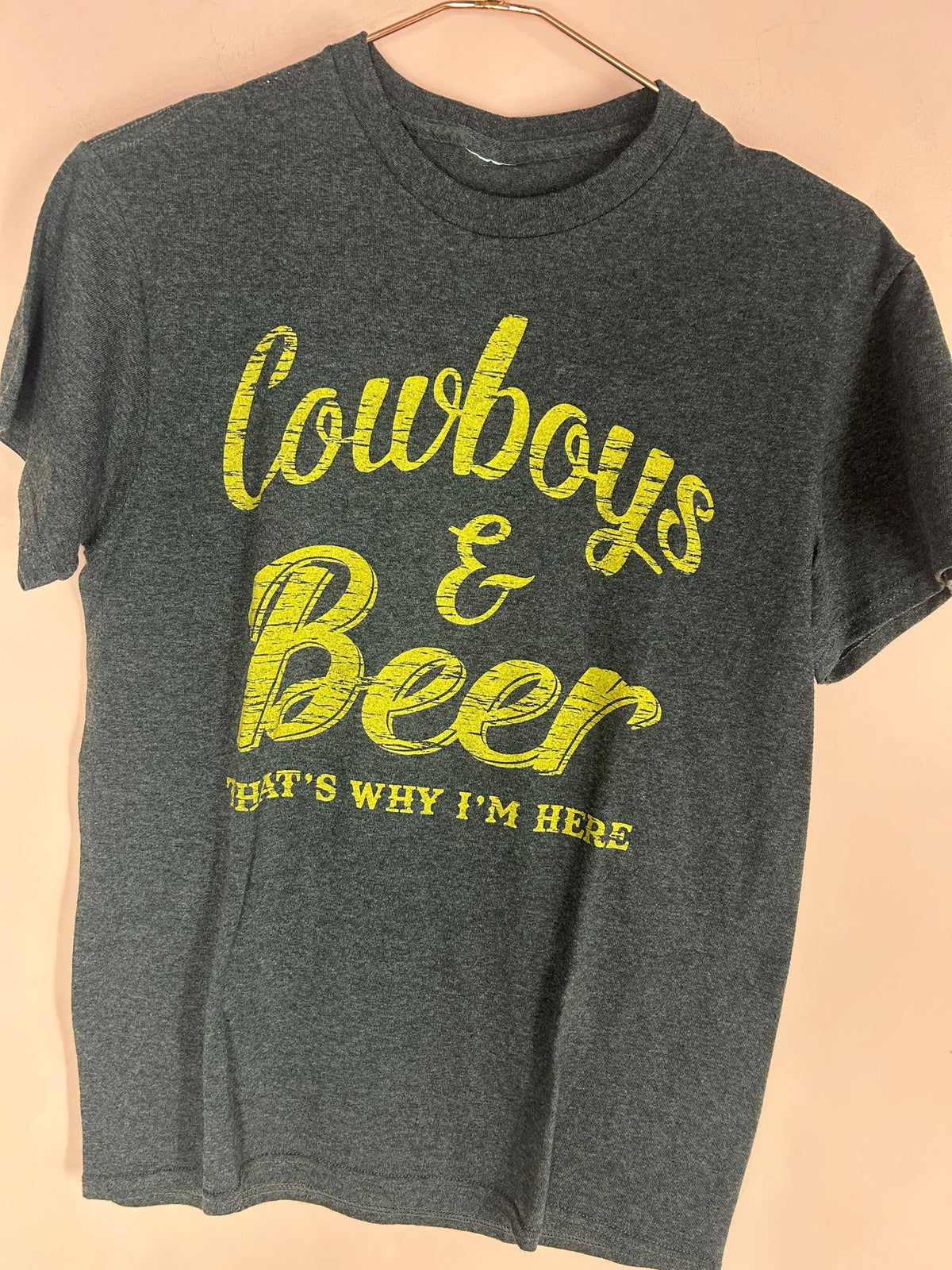 Front view of western Graphic Tee for Women, 'Cowboys & Beer', Chemistry