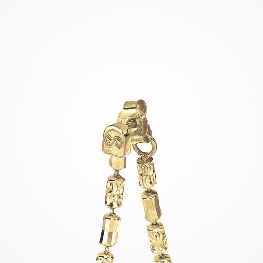 Barrel link hoop earrings in sterling silver with 18K gold plate, DESMOS product photograph