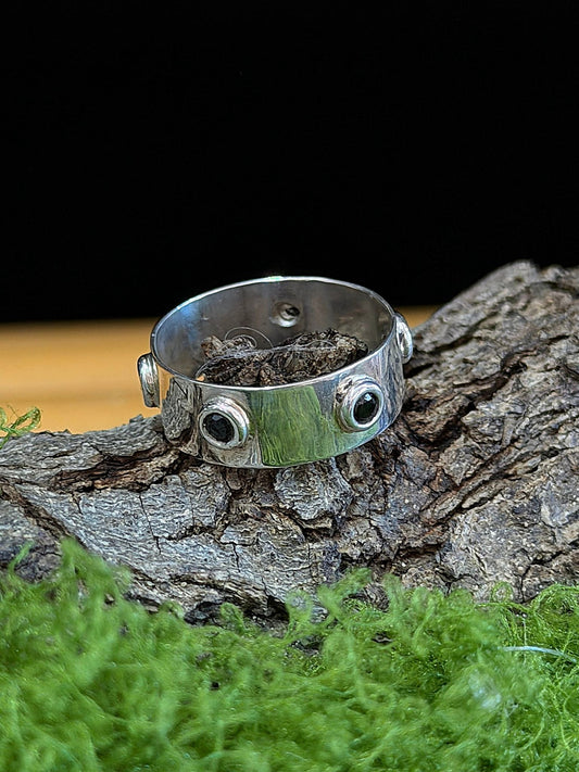 Front view of DM24 Unique Black Onyx Stone Ring