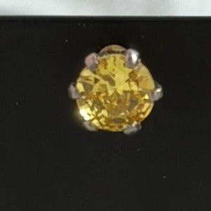 Back view of classic Cubic Zirconia Stud Earrings - Sterling Silver