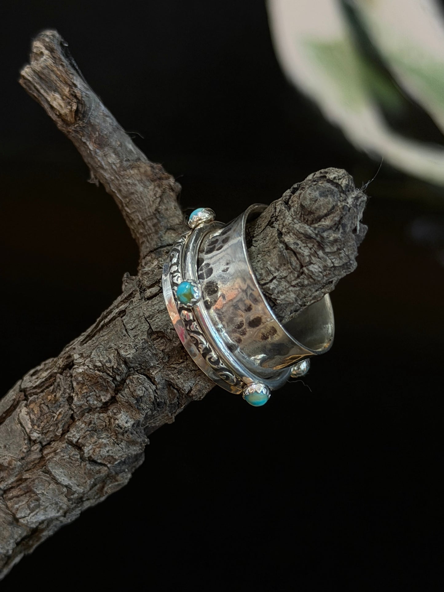 Sterling Silver Turquoise Spin Ring
