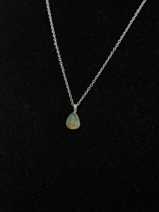 Elegant Turquoise Teardrop Necklace - Regul Silver