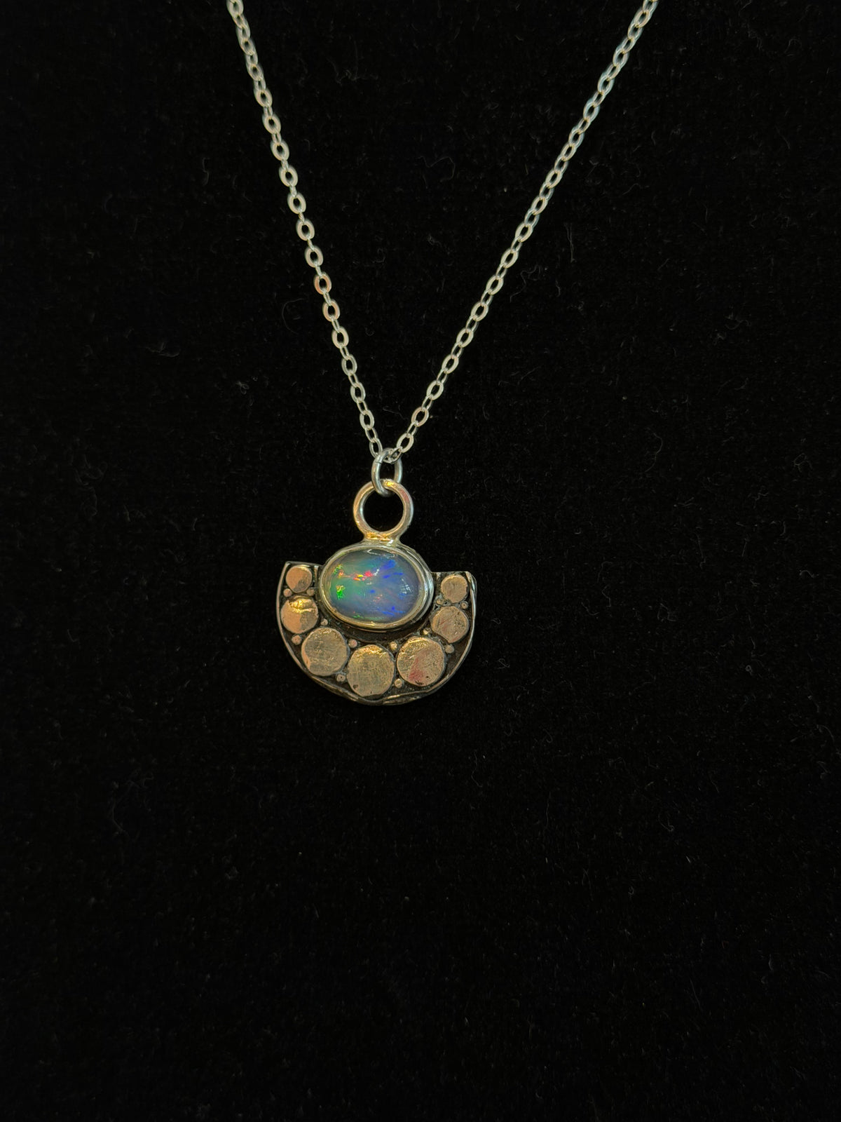 Ethiopian Opal Scallop Pendant Necklace - Connie Consignment