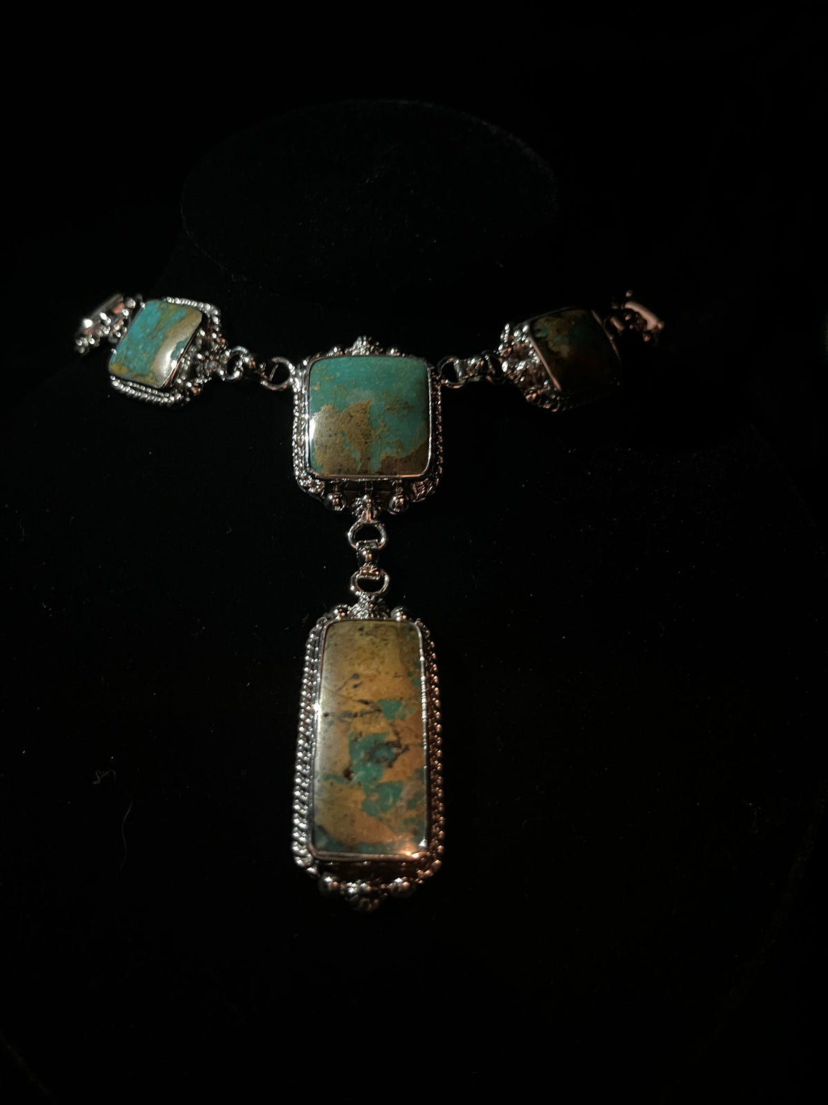 Sterling Silver Turquoise Lariat Necklace - Connie Consignment