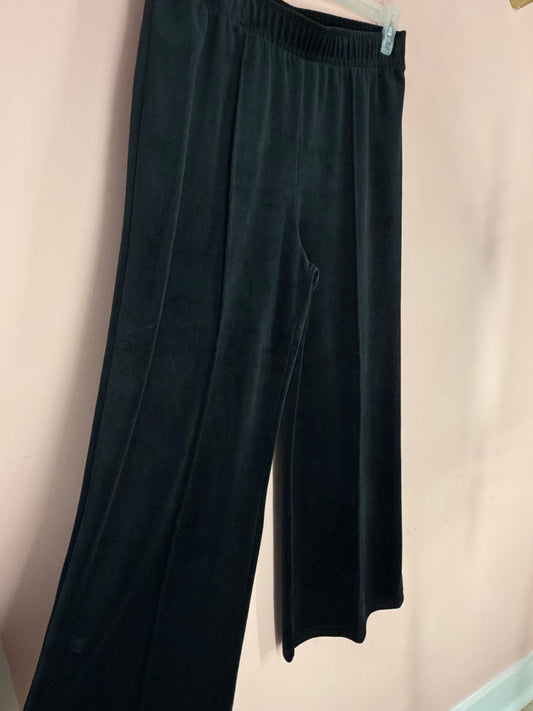 Forever 21 black velvet wide-leg pants, angle view