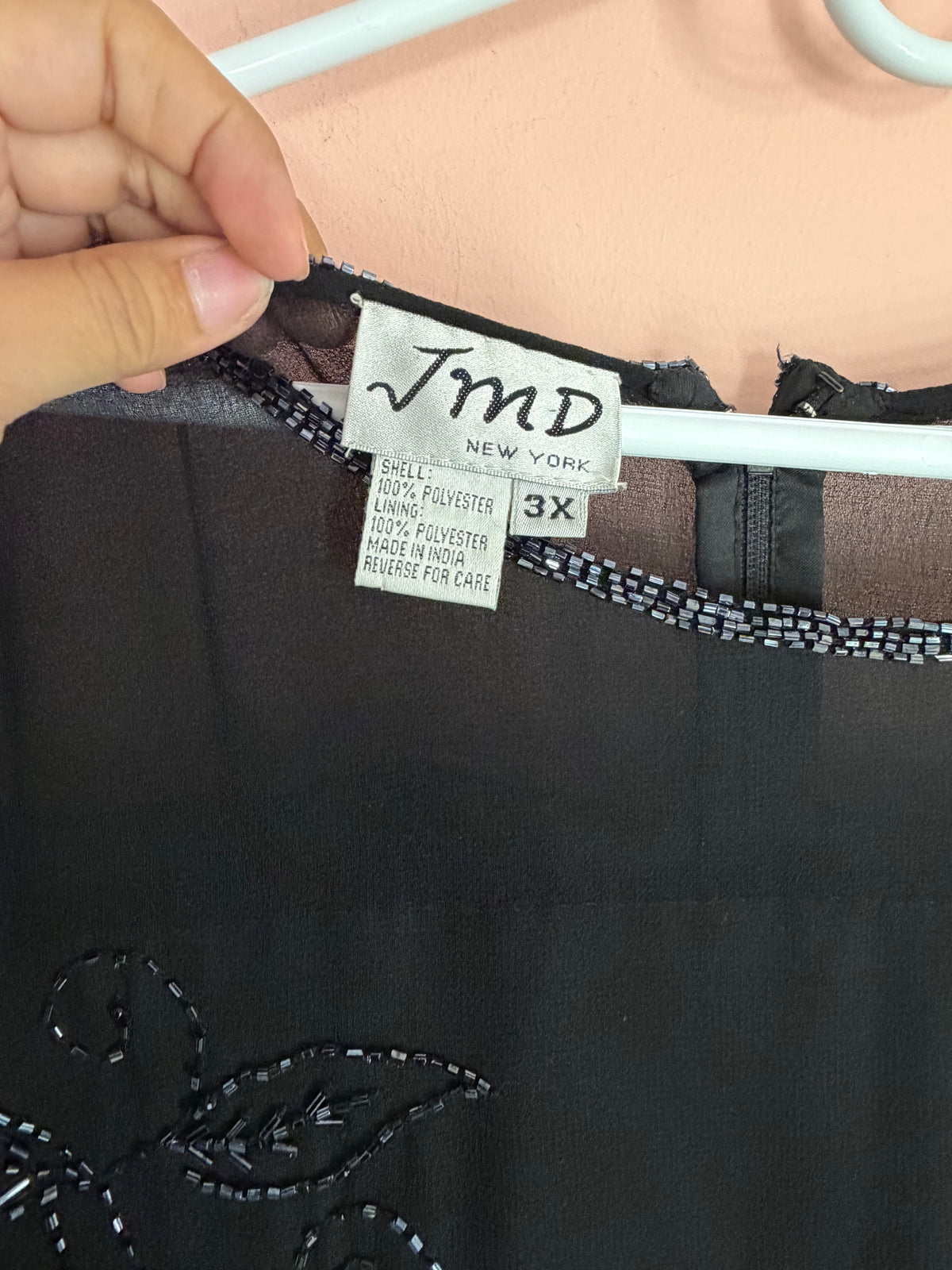 JMD New York brand label close-up, size 3X