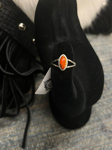Handmade Sterling Silver  and Lab Opal Gemstone Rings - Regul Silver