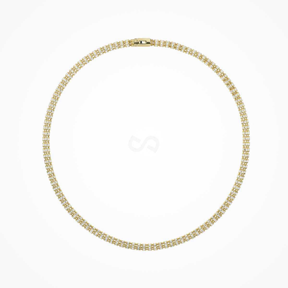 Mohammed's professional photograph — DESMOS INFINITY ROUND necklace in two-tone sterling silver at Regul Silver