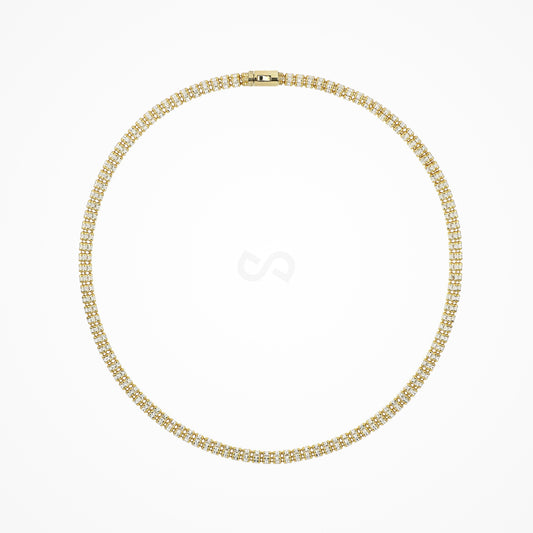 Mohammed's professional photograph — DESMOS INFINITY ROUND necklace in two-tone sterling silver at Regul Silver
