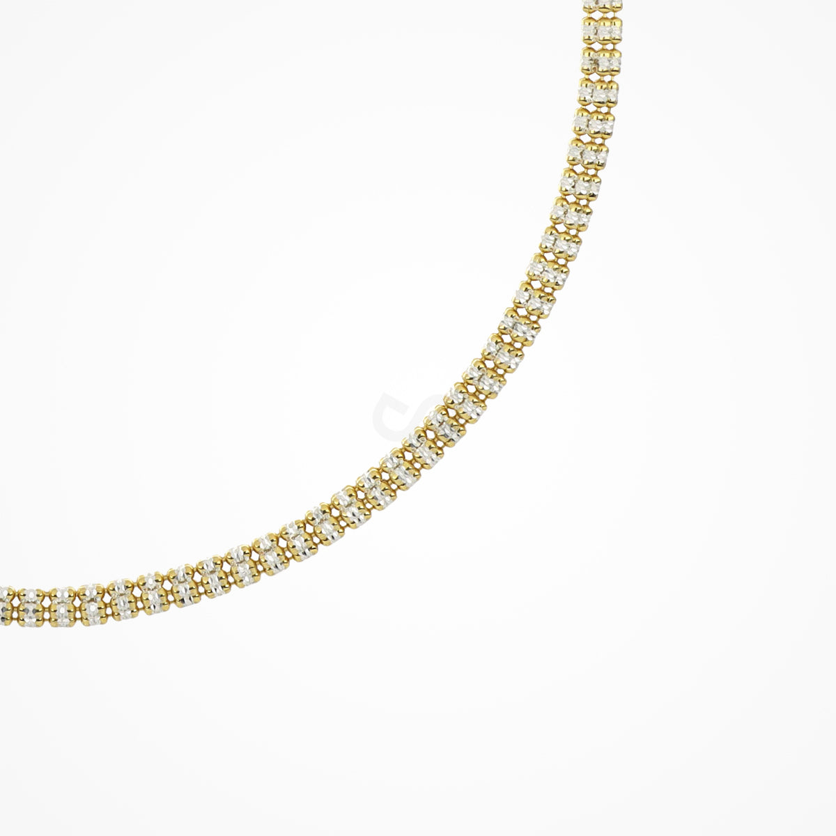 Mohammed's professional photograph — DESMOS INFINITY ROUND necklace in two-tone sterling silver, second view at Regul Silver