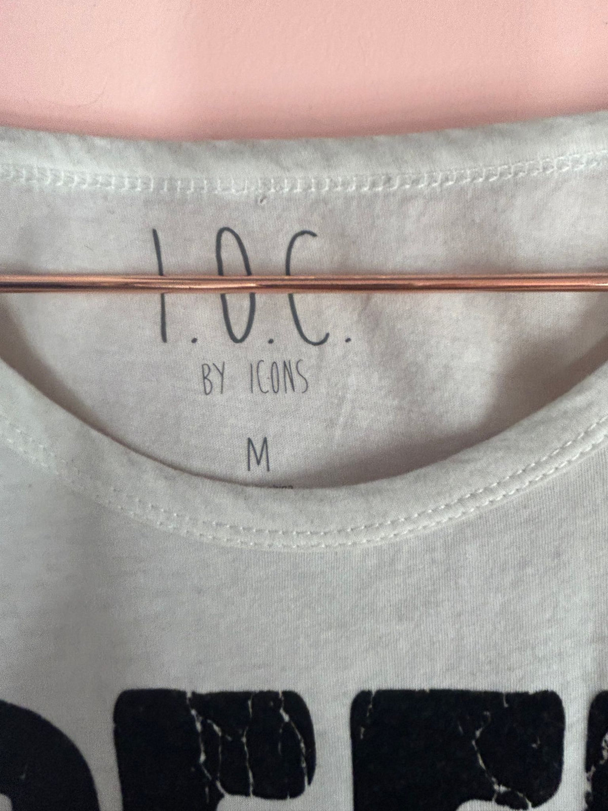 Label view of western Graphic Tank Top for Women, 'Beer Campin & Country Music' Muscle Tank, I.O.C. by Icons