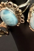 Front view of larimar Ring – Sterling Silver