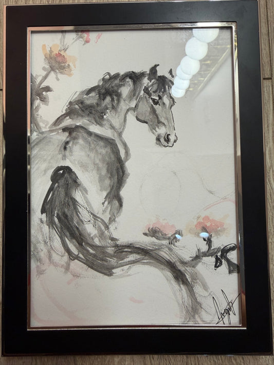 Back view of one Last Look — Watercolor Painting by Selena Angeles